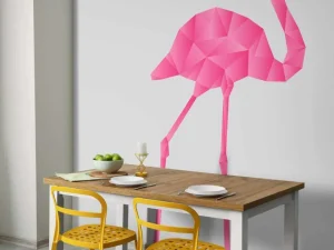 Hot Flamingo Origami fotobehang Babykamer | Dieren