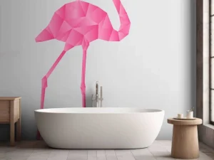 Hot Flamingo Origami fotobehang Babykamer | Dieren