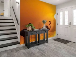 Clearance Flamingo's bij zonsondergang fotobehang Dieren