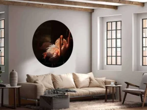 Fashion Flamingo's met een donkere achtergrond fotobehang Tienerkamer | Dieren