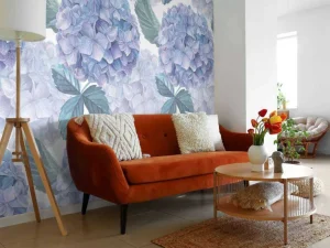 Discount Fotobehang - Dauwdruppel Hortensia's Bloemen