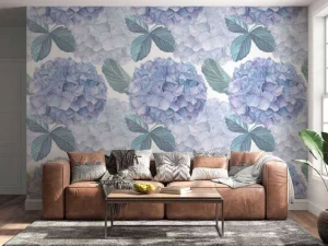 Discount Fotobehang - Dauwdruppel Hortensia's Bloemen