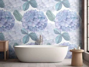 Discount Fotobehang - Dauwdruppel Hortensia's Bloemen