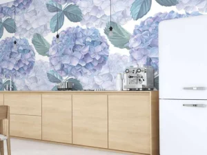 Discount Fotobehang - Dauwdruppel Hortensia's Bloemen