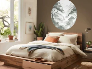Discount Fotobehang - Mistige Bergvallei, groen Landschappen