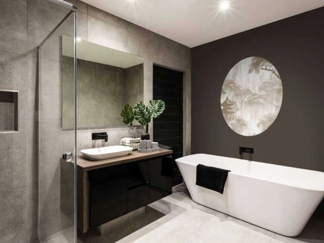 fotobehang__nevelig_ooste_8.webp Hot Fotobehang - Nevelig Oosters Paviljoen, taupe Landschappen