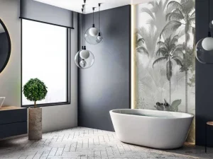 New Fotobehang - Nevelig Palmbos Kinderkamer | Natuur