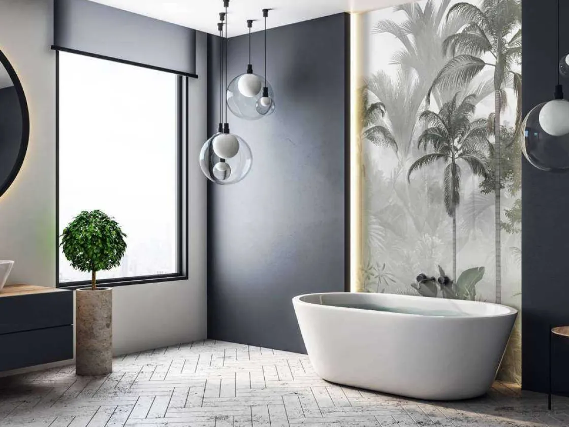 fotobehang__nevelig_palmb_7.webp New Fotobehang - Nevelig Palmbos Kinderkamer | Natuur