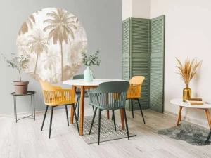 Fashion Fotobehang - Nevelige Palmwoud, taupe Landschappen