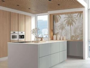 Fashion Fotobehang - Nevelige Palmwoud, taupe Landschappen