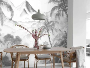 Clearance Fotobehang - Ochtendgloren op Vulkanisch Eiland Landschappen