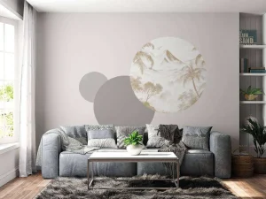 Best Fotobehang - Ochtendgloren op Vulkanisch Eiland, taupe Landschappen