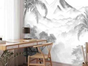 Clearance Fotobehang - Ochtendgloren op Vulkanisch Eiland Landschappen