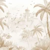 Sale Fotobehang - Oosterse Tuin bij Dageraad, taupe Landschappen