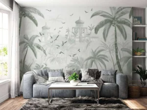 Discount Fotobehang - Oosterse Tuin bij Dageraad, groen Landschappen