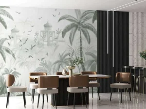 Discount Fotobehang - Oosterse Tuin bij Dageraad, groen Landschappen
