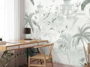 Discount Fotobehang - Oosterse Tuin bij Dageraad, groen Landschappen