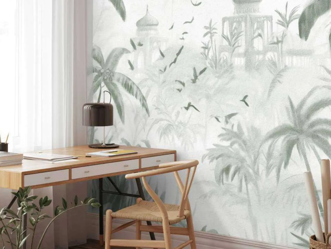 fotobehang__oosterse_tuin_6-1.webp Discount Fotobehang - Oosterse Tuin bij Dageraad, groen Landschappen