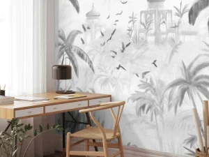 Sale Fotobehang - Oosterse Tuin bij Dageraad Landschappen