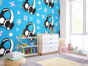 Hot Fotobehang - Retro Gaming Headset Kinderkamer
