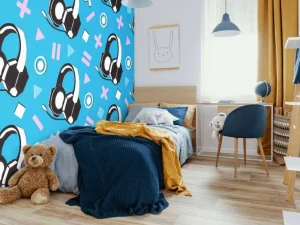 Hot Fotobehang - Retro Gaming Headset Kinderkamer
