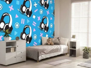 Hot Fotobehang - Retro Gaming Headset Kinderkamer