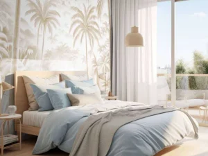 Outlet Fotobehang - Tropische Bergoase, taupe Landschappen