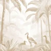 New Fotobehang - Verborgen Jungle met Ibis, taupe Landschappen