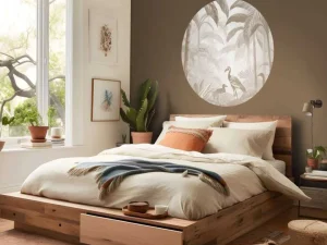 New Fotobehang - Verborgen Jungle met Ibis, taupe Landschappen