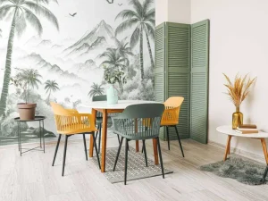 Hot Fotobehang - Vredige Palmbaai, groen Landschappen
