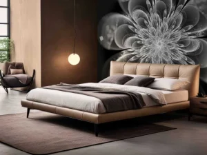 Sale Fractal bloem in zwart-wit fotobehang Bloemen