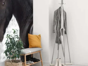 Outlet Fries Paard in de sneeuw fotobehang Kinderkamer | Dieren