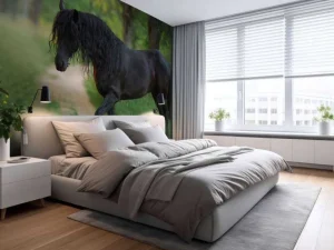 New Fries Paard op een Zandweg fotobehang Dieren