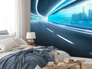 Fashion Futuristische tunnel fotobehang Tienerkamer | Kinderkamer
