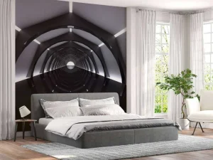 Clearance Futuristische tunnel met reflecterende vloer fotobehang Tienerkamer | 3d