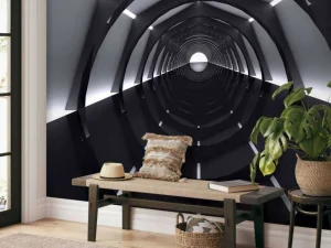 Clearance Futuristische tunnel met reflecterende vloer fotobehang Tienerkamer | 3d