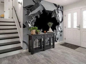 Discount Gebarsten betonnen muur fotobehang Tienerkamer | 3d