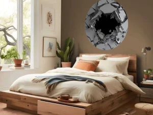 Discount Gebarsten betonnen muur fotobehang Tienerkamer | 3d