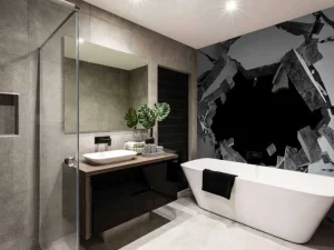 Discount Gebarsten betonnen muur fotobehang Tienerkamer | 3d