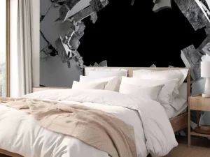 Discount Gebarsten betonnen muur fotobehang Tienerkamer | 3d
