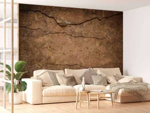 Sale Gebroken bruin cement fotobehang Oppervlakten