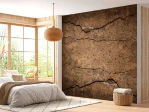Sale Gebroken bruin cement fotobehang Oppervlakten