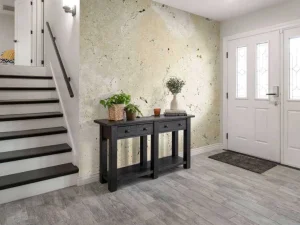 New Geel cement fotobehang Gang | Oppervlakten