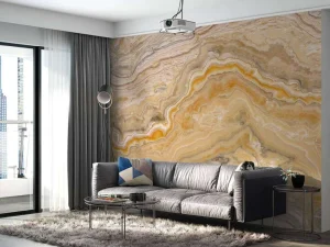 Hot Geel natuursteen fotobehang Oppervlakten