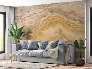 Hot Geel natuursteen fotobehang Oppervlakten