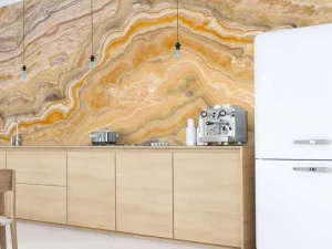 Hot Geel natuursteen fotobehang Oppervlakten