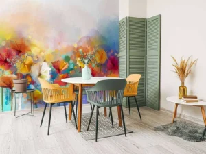 Fashion Gekleurde aquarel bloemen fotobehang Kunst & Design | Bloemen