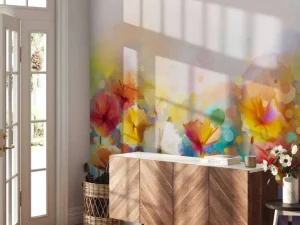 Fashion Gekleurde aquarel bloemen fotobehang Kunst & Design | Bloemen