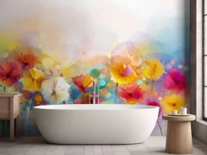 Fashion Gekleurde aquarel bloemen fotobehang Kunst & Design | Bloemen