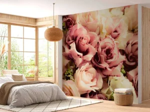 Hot Gekleurde rozen boeket fotobehang Bloemen